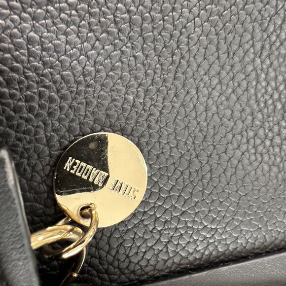 steve madden wila bag purse shoulder faux leather black - Picture 5 of 8